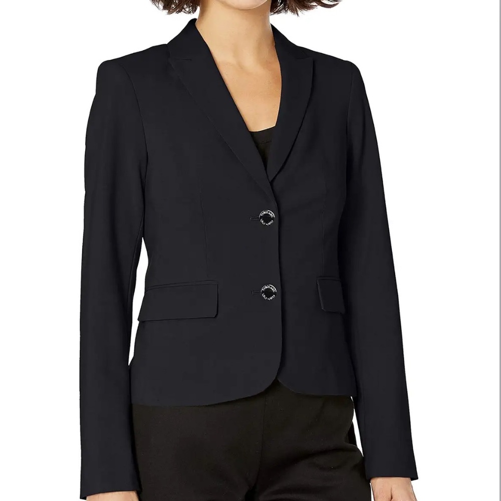 Black Button Up Petite Blazer Calvin Klein - Picture 3 of 13